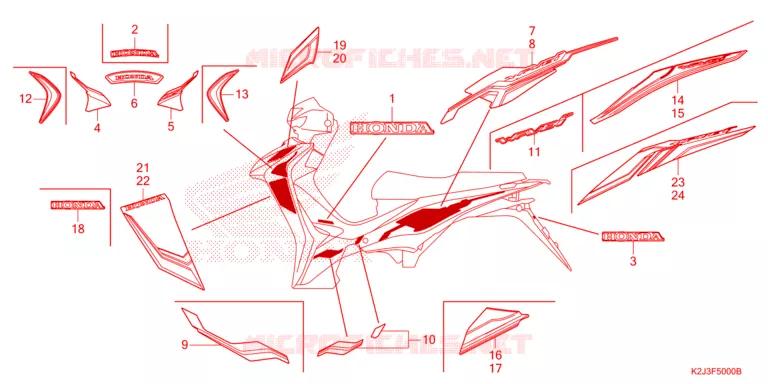 EMBLEEM/STREEP Honda MOTO 110 WAVE 2023  AFS110MSFN