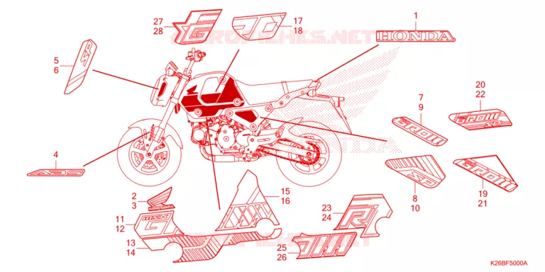 EMBLEEM/STREEP Honda MOTO 125 GROM 2022  MSX125AM