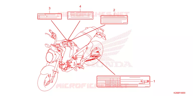 WAARSCHUWINGSLABEL Honda MOTO 125 GROM 2022  MSX125AM