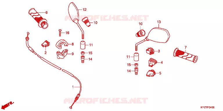 --- HANDLE SWITCH/CABLE/MIRROR Honda MOTO 125 WAVE 2015  AFS125CSFE