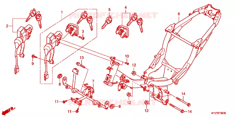 FRAME CHASSIS Honda MOTO 125 WAVE 2014  AFS125CSFE