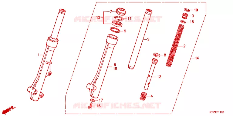 VOOR VORK Honda MOTO 125 WAVE 2014  AFS125CSFE