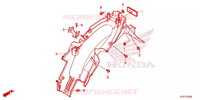 ACHTERSPATBORD  Honda MOTO 125 WAVE 2019  AFS125CSFL
