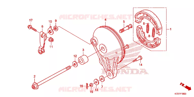 ACHTERREMPANEELSCHOENEN Honda MOTO 125 WAVE 2021  AFS125CSFM