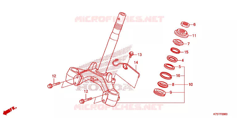 STURING STANG/BOVENSTE BRUG Honda MOTO 125 WAVE 2021  AFS125CSFM