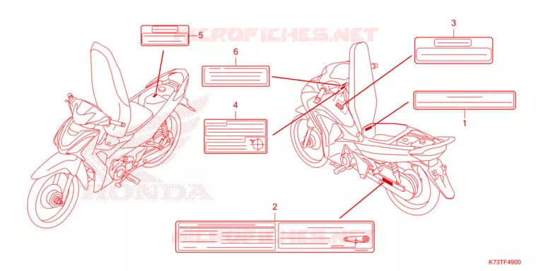 WAARSCHUWINGSLABEL Honda MOTO 125 WAVE 2021  AFS125CSFM
