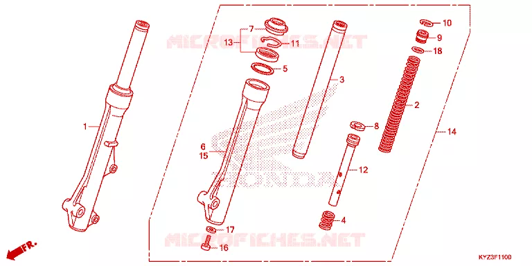 VOOR VORK Honda MOTO 125 WAVE 2013  AFS125MSFD