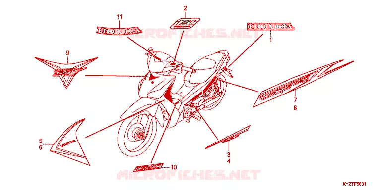 EMBLEEM/STREEP Honda MOTO 125 WAVE 2014  AFS125MSFE