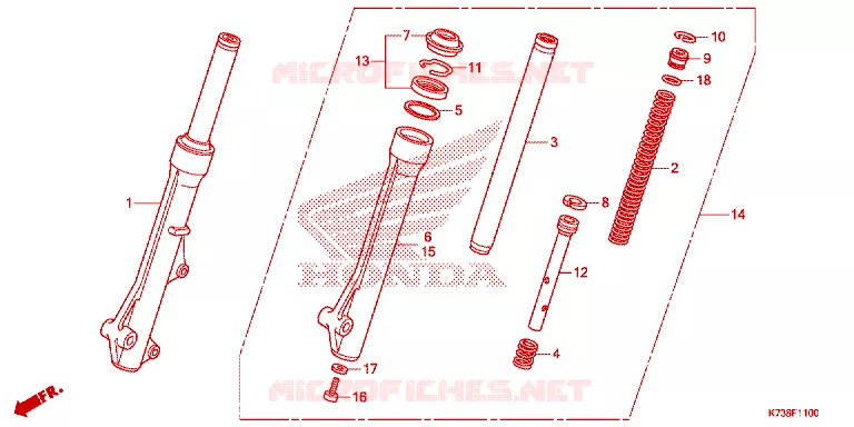 VOOR VORK Honda MOTO 125 WAVE 2015  AFS125MSFG
