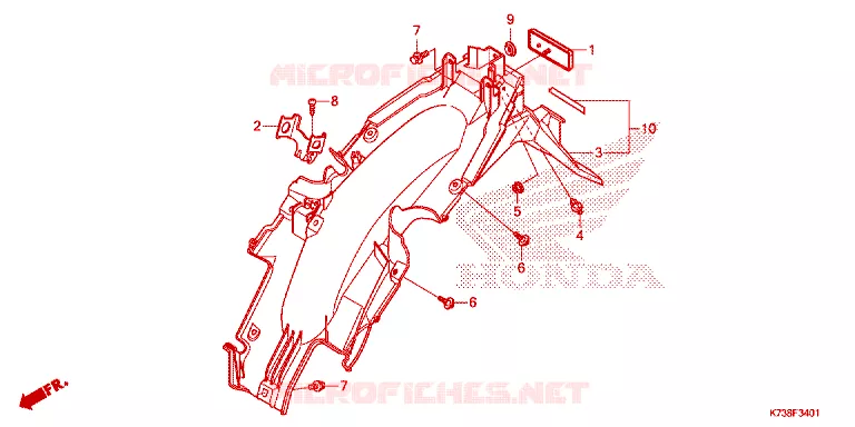 ACHTERSPATBORD  Honda MOTO 125 WAVE 2017  AFS125MSFH_TH