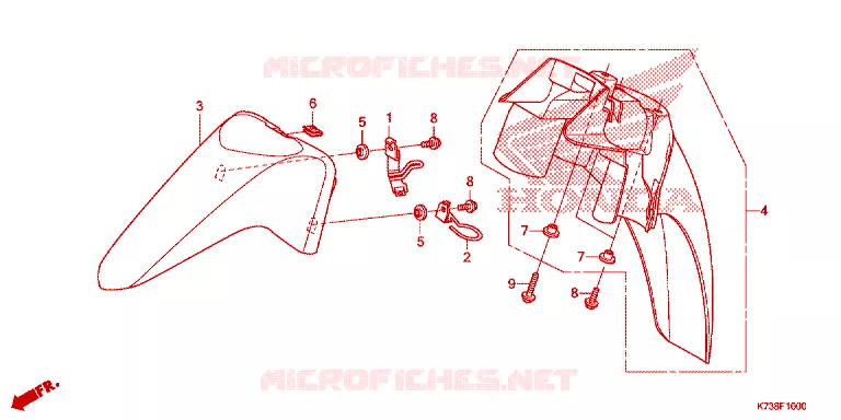 VOORSPATBORD Honda MOTO 125 WAVE 2017  AFS125MSFH_TH