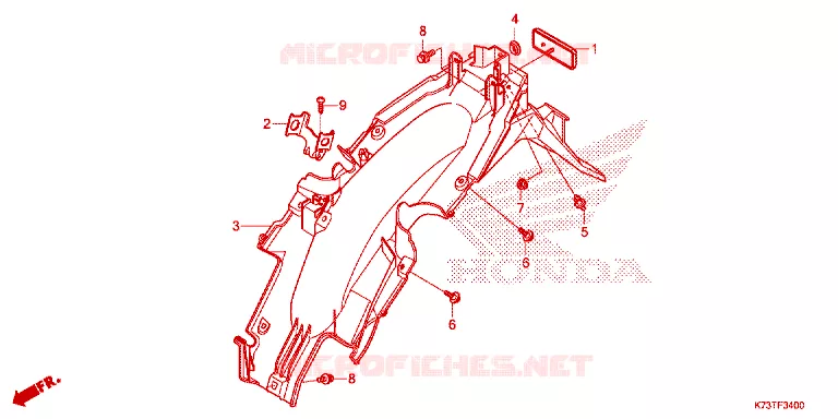 ACHTERSPATBORD  Honda MOTO 125 WAVE 2019  AFS125MSFK