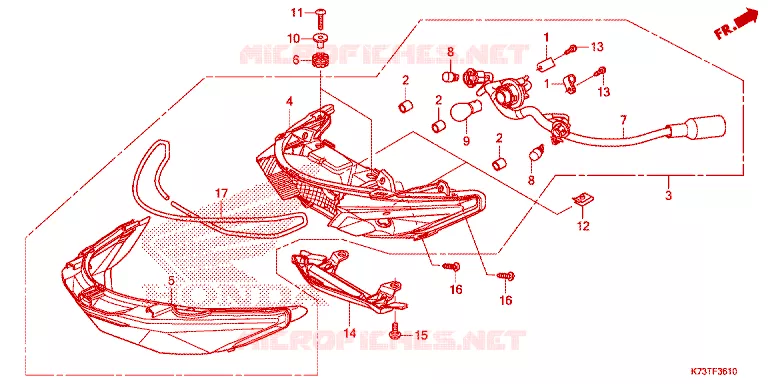 ACHTER COMBINATIE LICHT Honda MOTO 125 WAVE 2020  AFS125MSFL