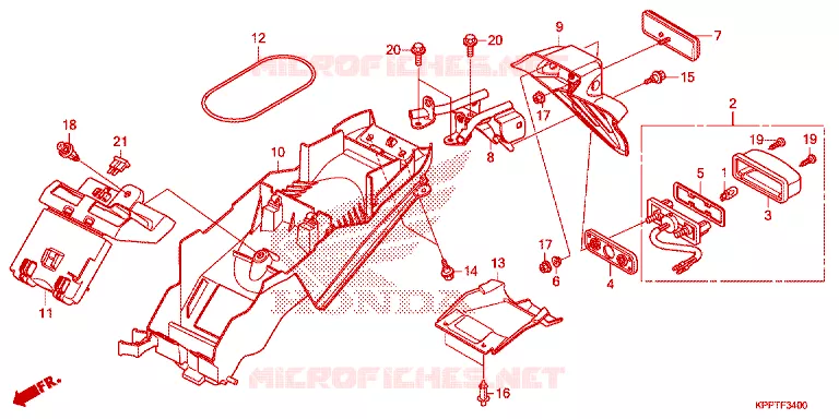 ACHTERSPATBORD  Honda MOTO 150 CBR 2016  CBR150RF