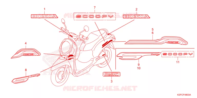 EMBLEEM/STREEP Honda SCOOTER 110 SCOOPY 2023  ACF110CBTP_2CA