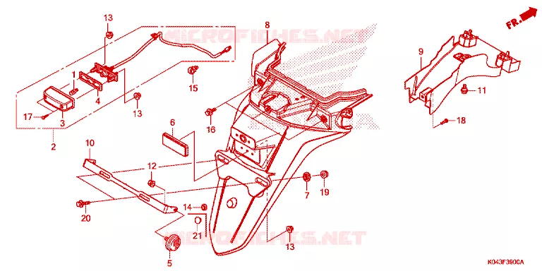 ACHTERSPATBORD  Honda SCOOTER 110 SCOOPY 2018  ACF110BTJ