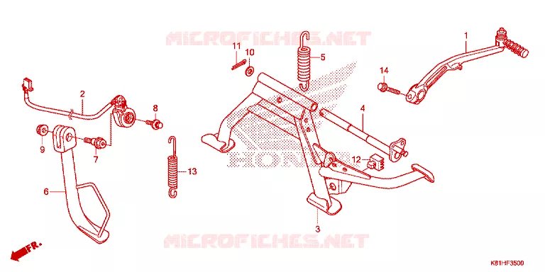 HOOFD STANDAARD/ KICKSTARTER ARM Honda SCOOTER 110 BEAT 2019  ACH110CSFK_PH