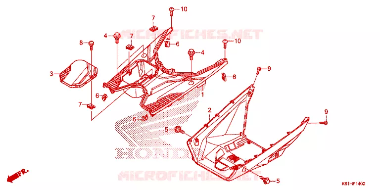 ZIJDE ROK/MIDDEN AFDEKKING Honda SCOOTER 110 BEAT 2019  ACH110CSFK_PH