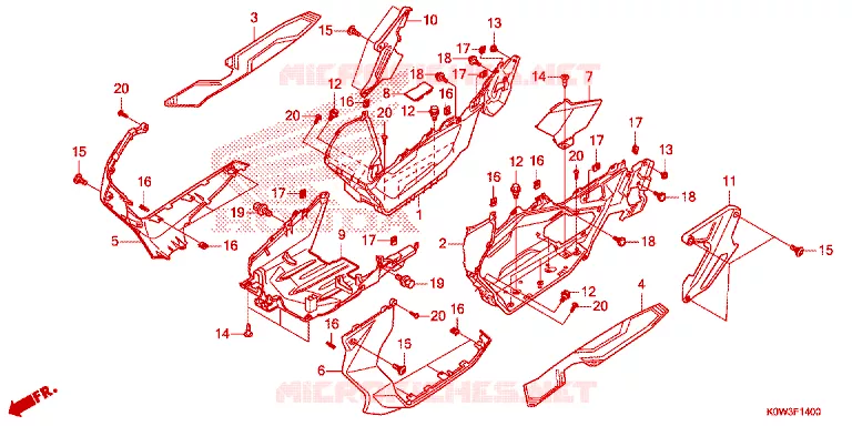 ZIJDE ROK/MIDDEN AFDEKKING Honda SCOOTER 150 ADV 2021  ADV150AM_2CA