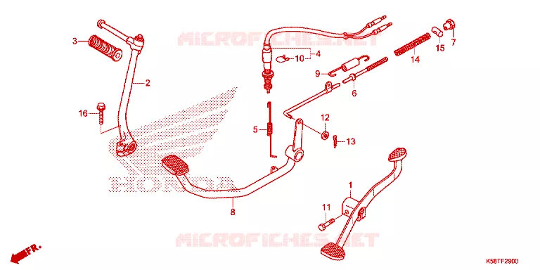 --- PEDAL/KICK ARM Honda MOTO 110 WAVE 2018  AFS110MCFJ_TH