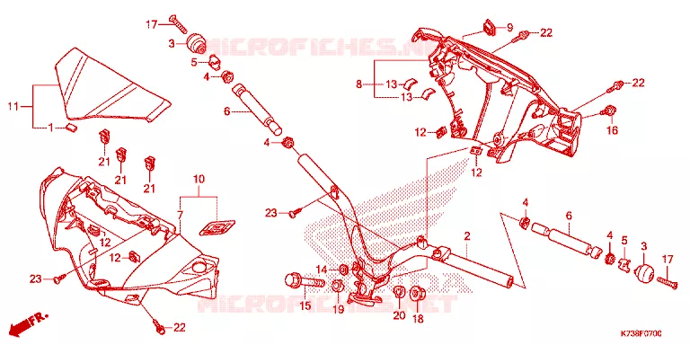 --- HANDLE PIPE/HANDLE COVER (1) Honda MOTO 125 WAVE 2017  AFS125KSFH_TH