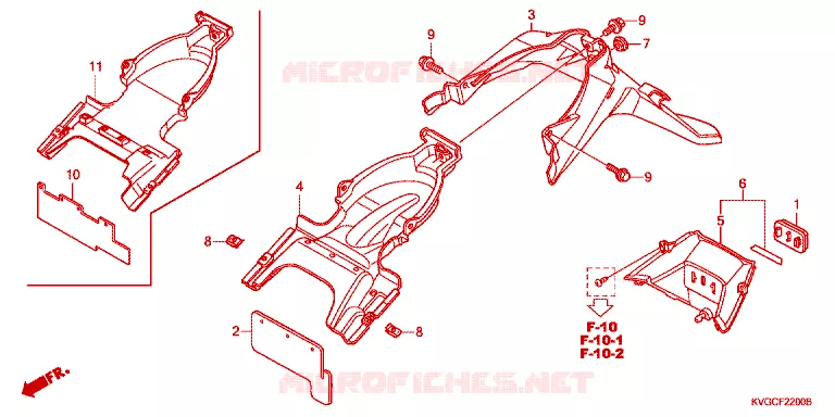 ACHTERSPATBORD  Honda SCOOTER 110 WAVE 2008  ANC110ACC9