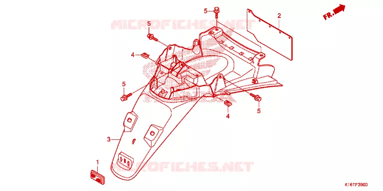 ACHTERSPATBORD  Honda SCOOTER 110 SCOOPY 2012  ACF110SFC