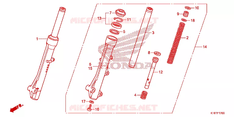 VOOR VORK Honda SCOOTER 110 SCOOPY 2012  ACF110SFC_AB