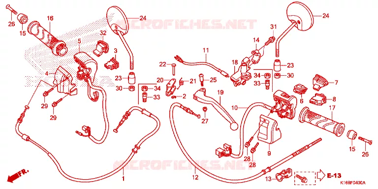 --- HANDLE LEVER/SWITCH/CABLE (ACF110SF) Honda SCOOTER 110 SCOOPY 2014  ACF110SFE_2TH