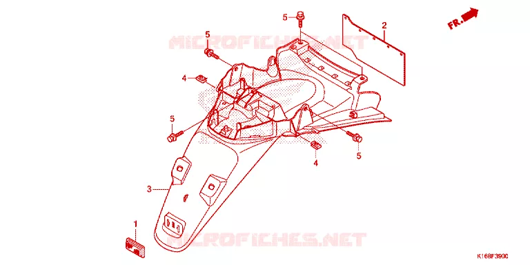 ACHTERSPATBORD  Honda SCOOTER 110 SCOOPY 2014  ACF110SFE_3TH