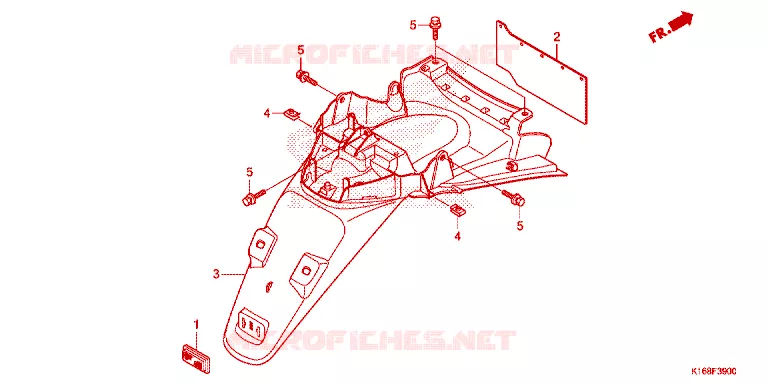 ACHTERSPATBORD  Honda SCOOTER 110 SCOOPY 2014  ACF110SFE_3TH