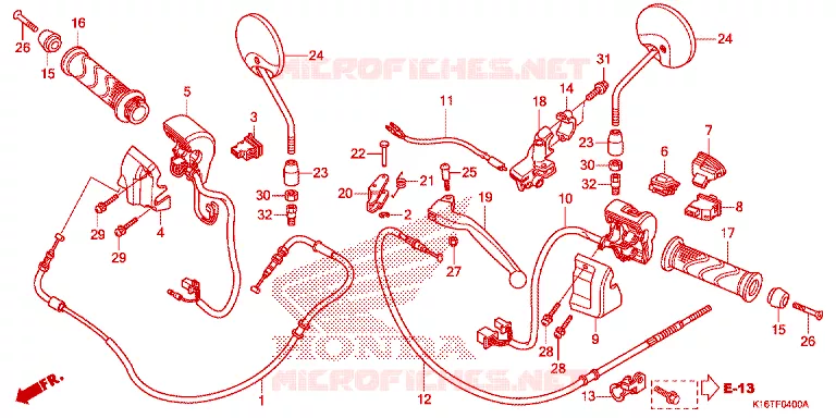 --- HANDLE LEVER/SWITCH/CABLE (ACF110SF) Honda SCOOTER 110 SCOOPY 2014  ACF110SFE_2TH
