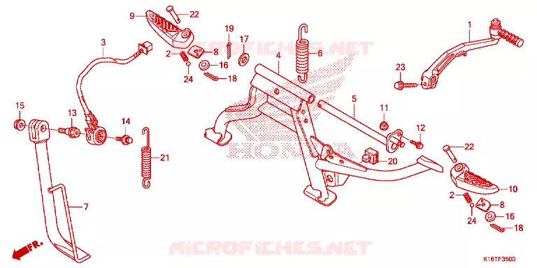 --- STAND/PILLION STEP Honda SCOOTER 110 SCOOPY 2014  ACF110SFE_2TH