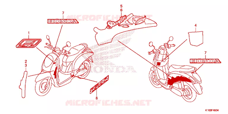 EMBLEEM/STREEP Honda SCOOTER 110 SCOOPY 2014  ACF110SFE_TH