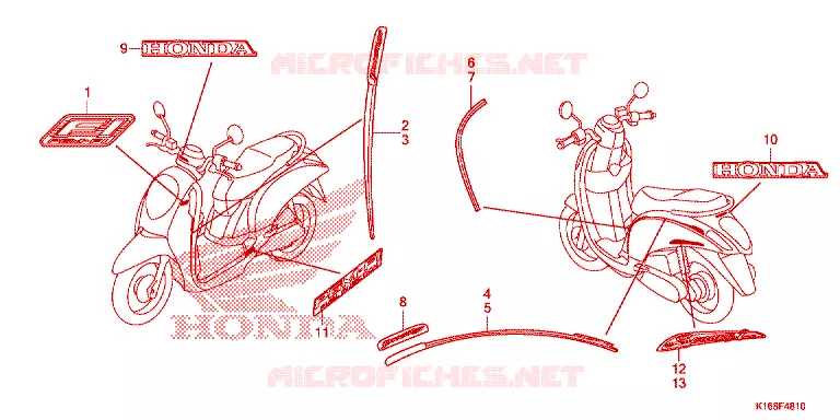 EMBLEEM/STREEP Honda SCOOTER 110 SCOOPY 2015  ACF110SFF