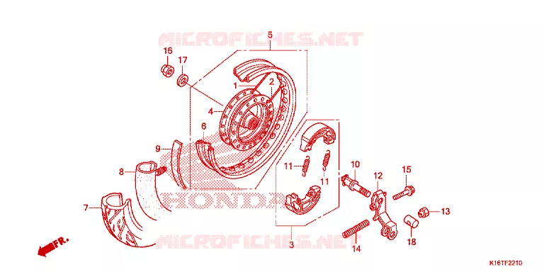 ACHTER WIEL Honda SCOOTER 110 SCOOPY 2015  ACF110SFF_2TH