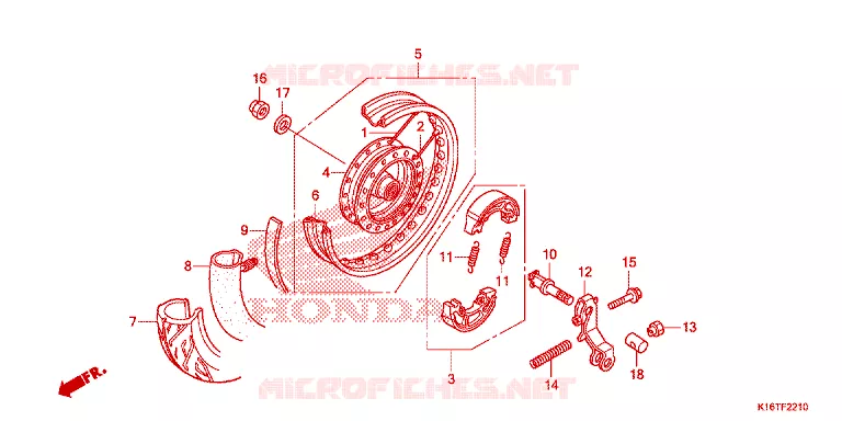 ACHTER WIEL Honda SCOOTER 110 SCOOPY 2015  ACF110SFF_3TH