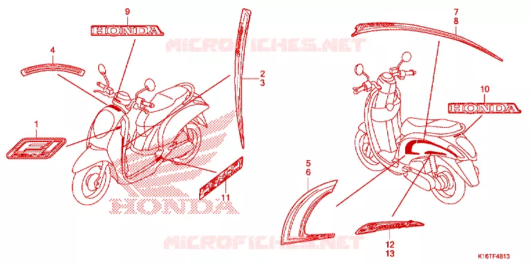 EMBLEEM/STREEP Honda SCOOTER 110 SCOOPY 2016  ACF110SFG_4TH