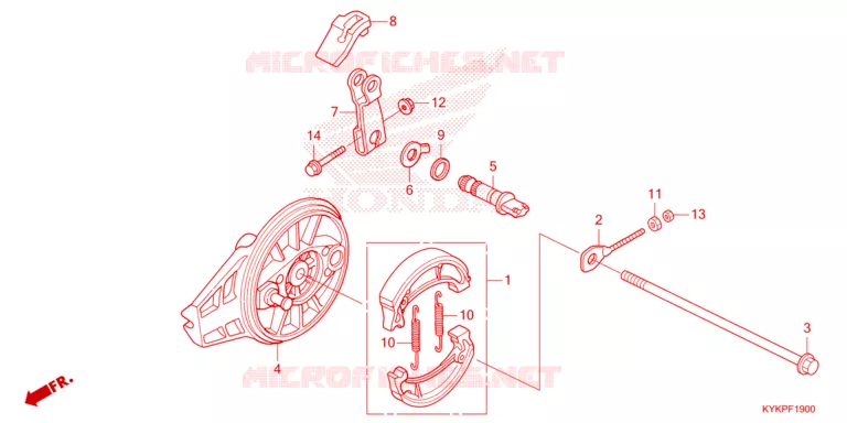 ACHTERREMPANEELSCHOENEN Honda MOTO 110 CRF 2025  CRF110FS