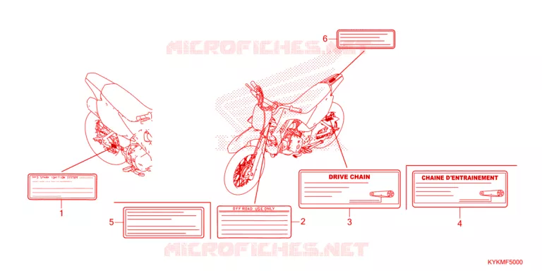 WAARSCHUWINGSLABEL Honda MOTO 110 CRF 2025  CRF110FS
