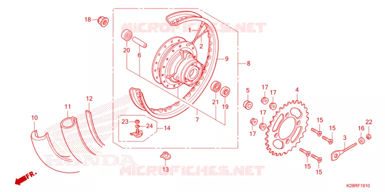 ACHTER WIEL Honda MOTO 125 CRF 2025  CRF125FS