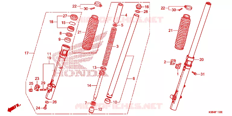 VOOR VORK Honda MOTO 250 CRF 2025  CRF250FS