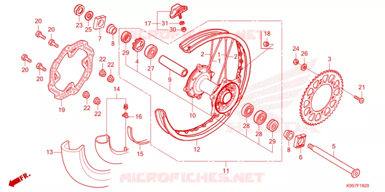ACHTER WIEL Honda MOTO 250 CRF 2025  CRF250RS