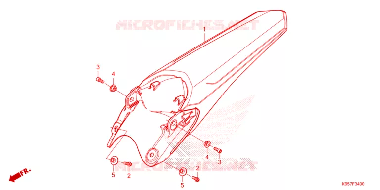 ACHTERSPATBORD  Honda MOTO 250 CRF 2025  CRF250RS