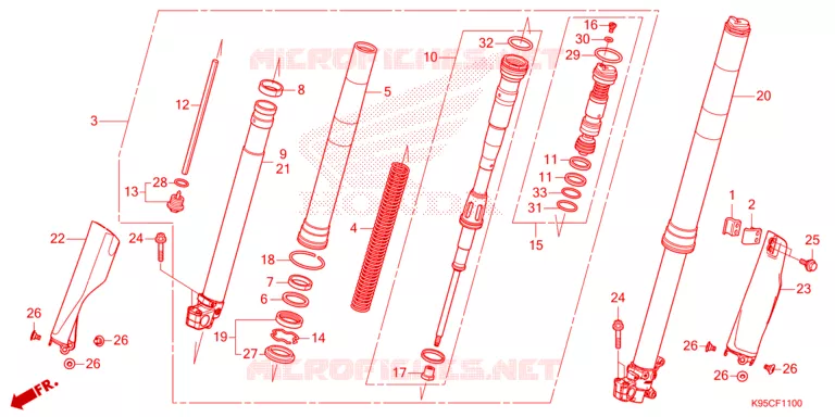 VOOR VORK Honda MOTO 250 CRF 2025  CRF250RS