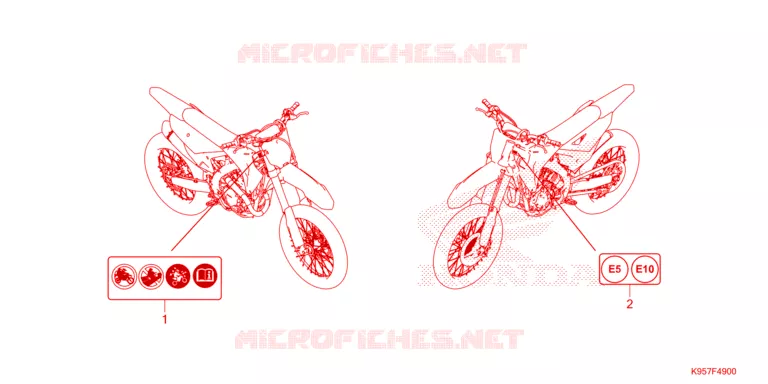 WAARSCHUWINGSLABEL Honda MOTO 250 CRF 2025  CRF250RWES