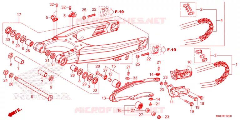 ACHTERBRUG Honda MOTO 450 CRF 2025  CRF450RS