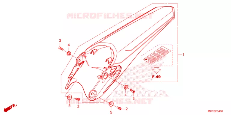 ACHTERSPATBORD  Honda MOTO 450 CRF 2025  CRF450RS