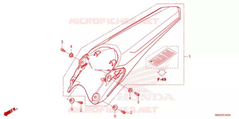 ACHTERSPATBORD  Honda MOTO 450 CRF 2025  CRF450RS