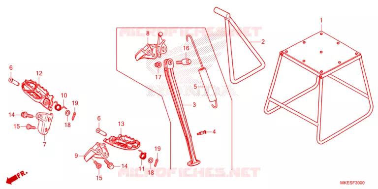VOETSTEUN - STAND Honda MOTO 450 CRF 2025  CRF450RWES